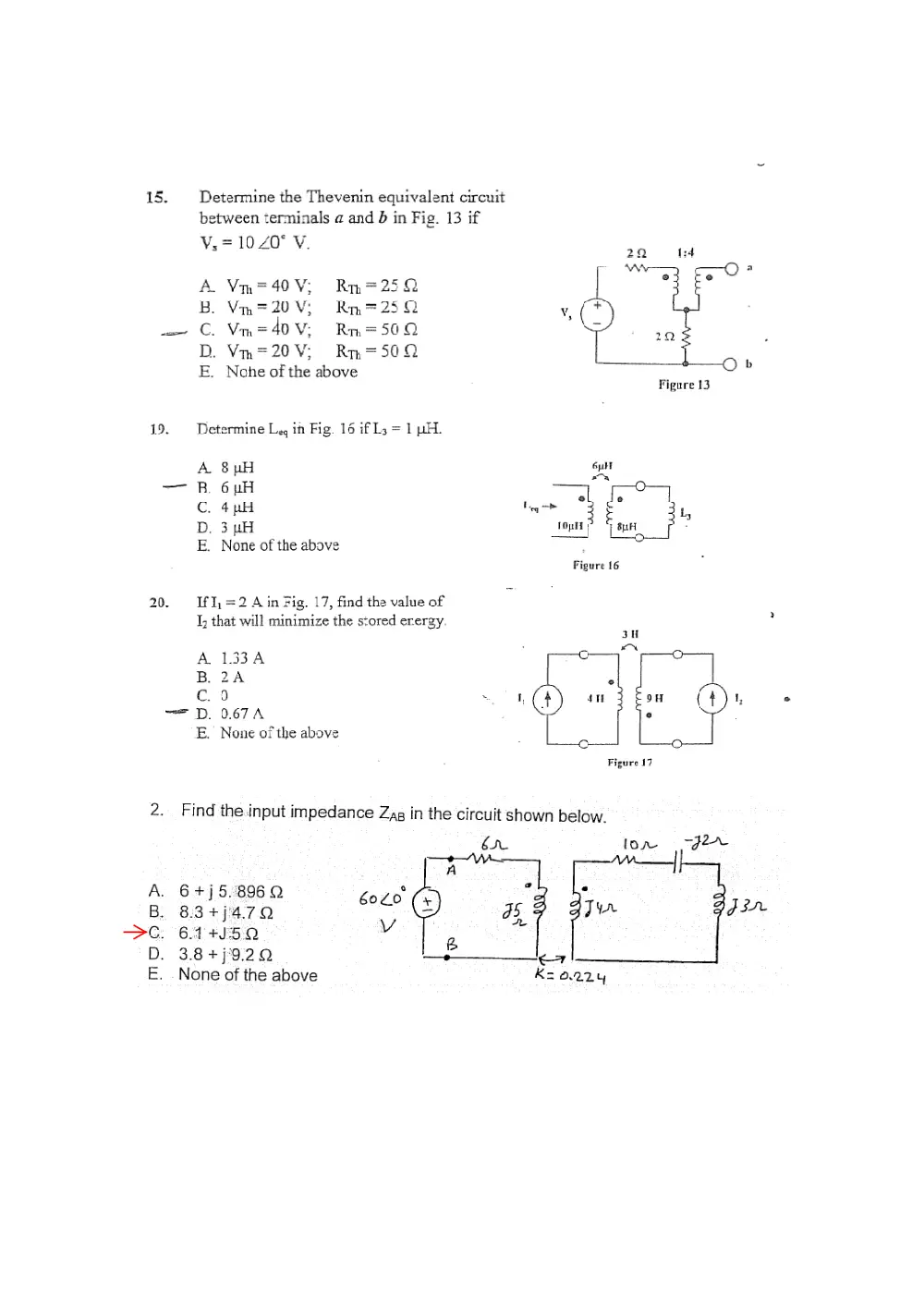 EECE 210 Problems For Quiz 3 with Solution, Fall 2011, page 10