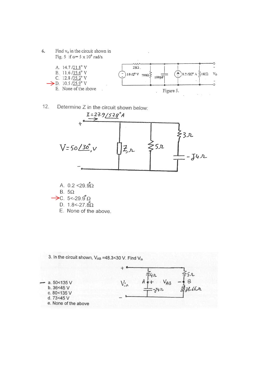 EECE 210 Problems For Quiz 3 with Solution, Fall 2011, page 4