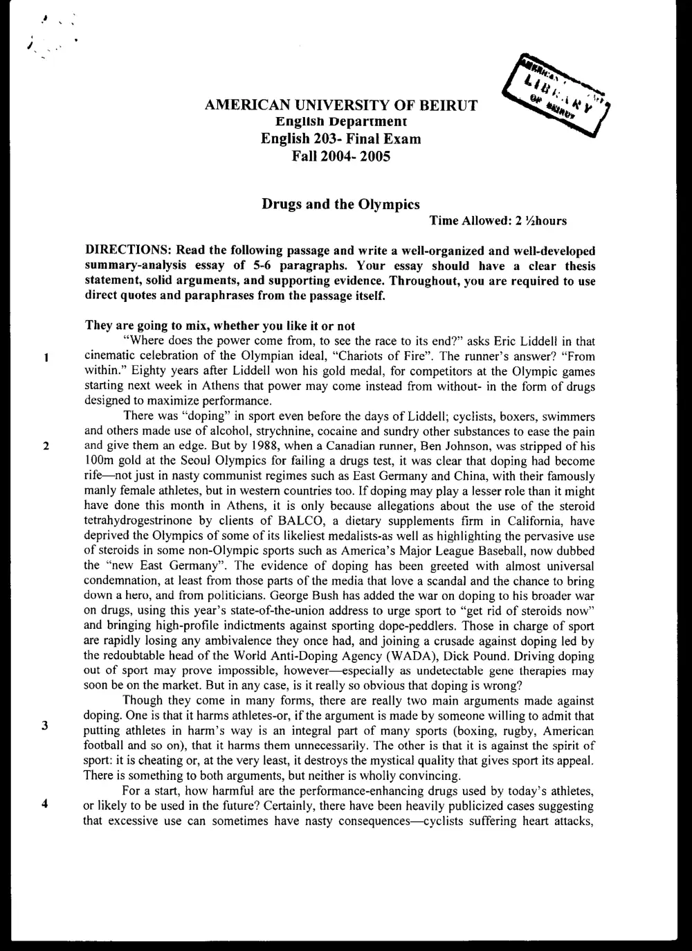 ENG 203 Final, Fall 2004, page 1
