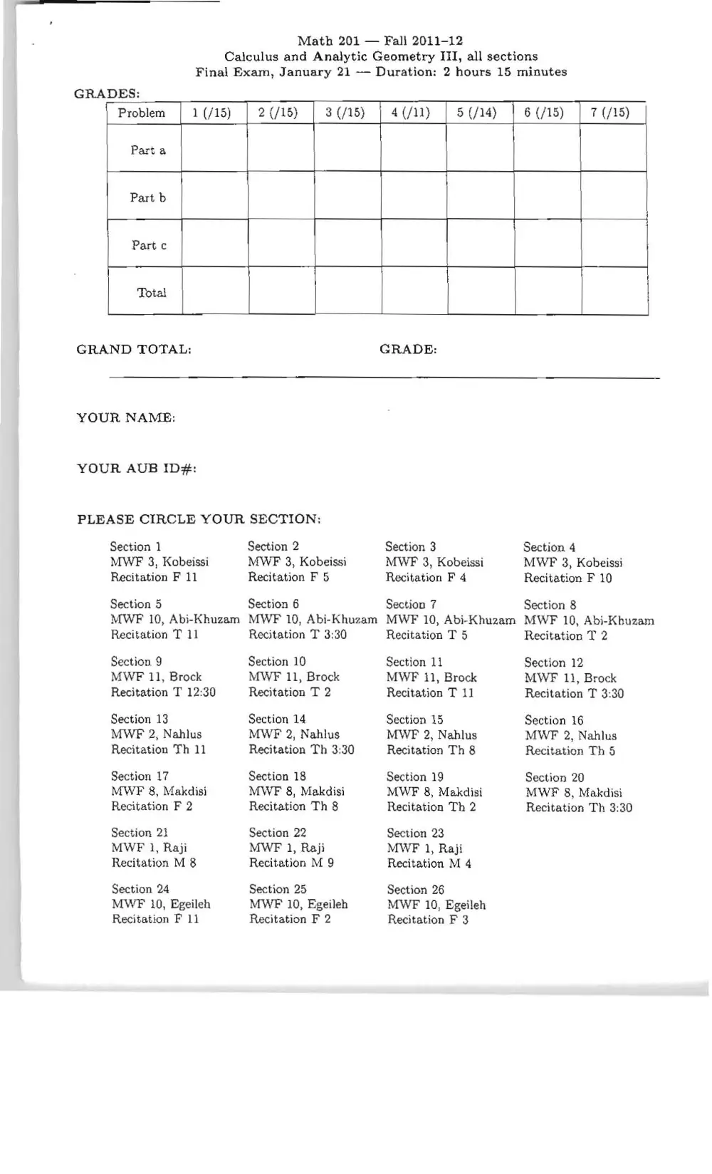 MATH 201 Final, Fall 2011, page 1