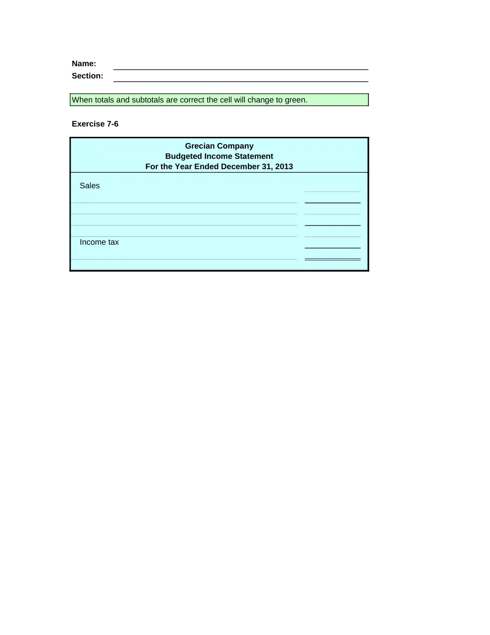 ACCT 222 Problems Excel Template 7, Fall 2014, page 7