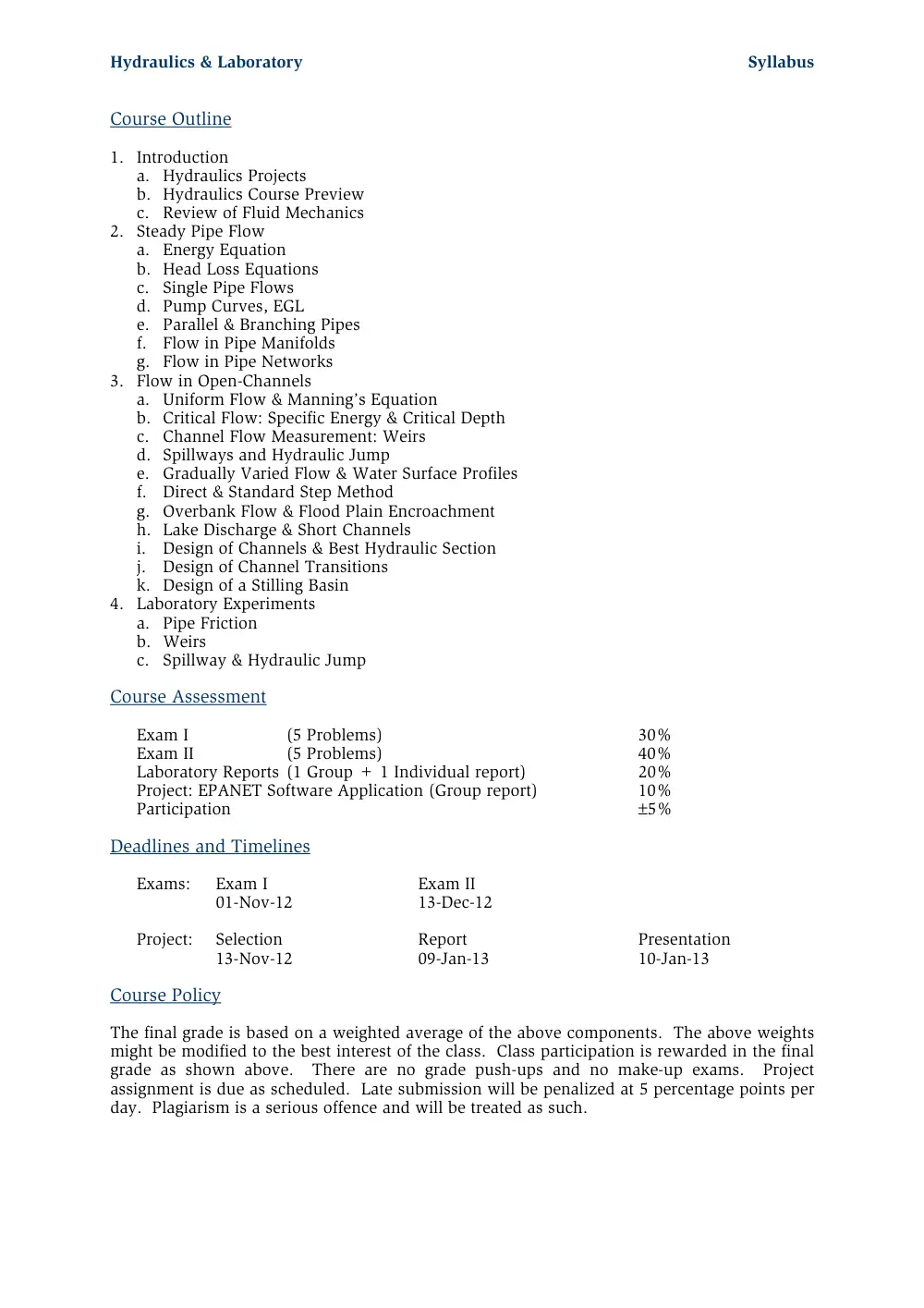 CIVE 440 Notes Instructor Notes, Fall 2012, page 4