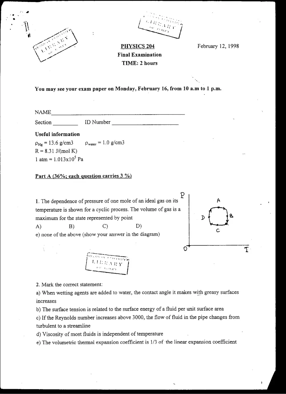 PHYS 204 Final, Fall 1997, page 1