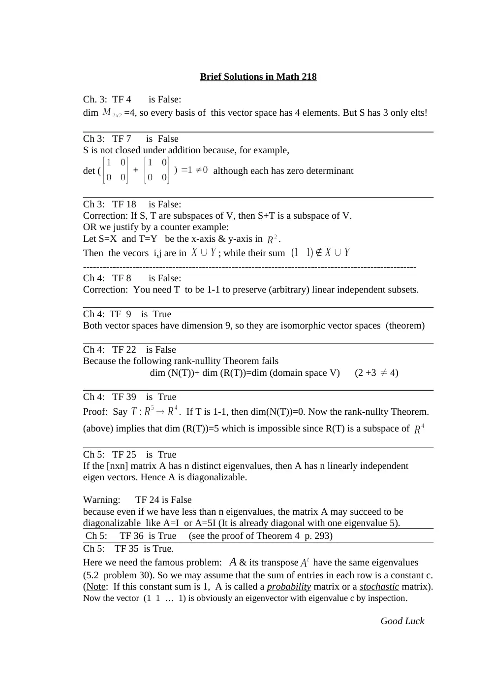 MATH 218 Other, Fall 2010, page 1