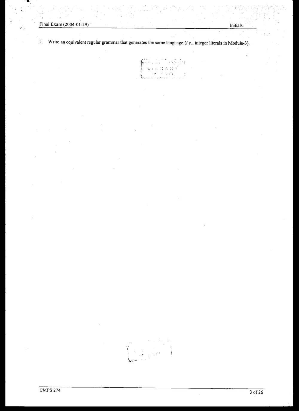 CMPS 274 Final, Fall 2003, page 3