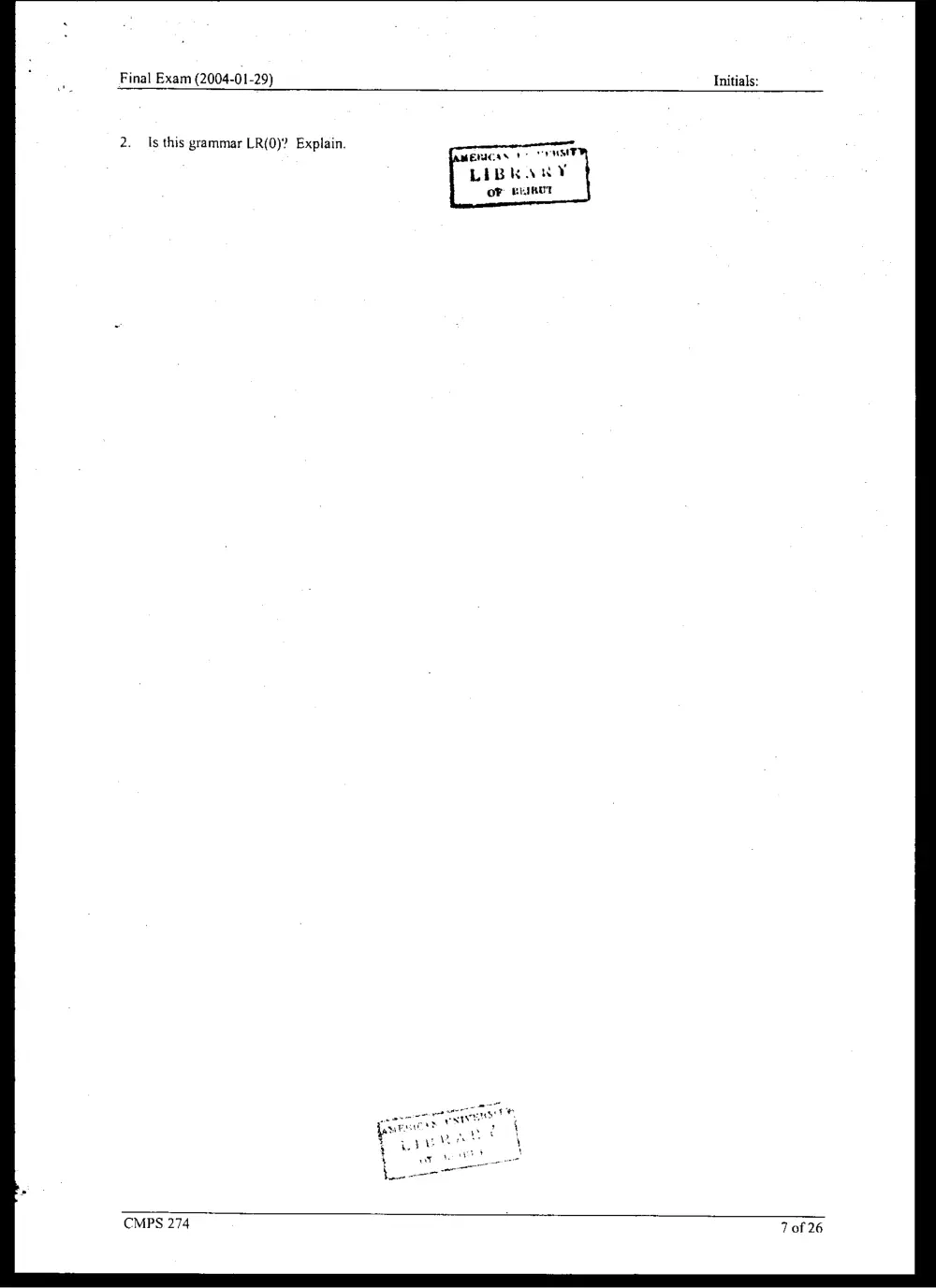CMPS 274 Final, Fall 2003, page 7