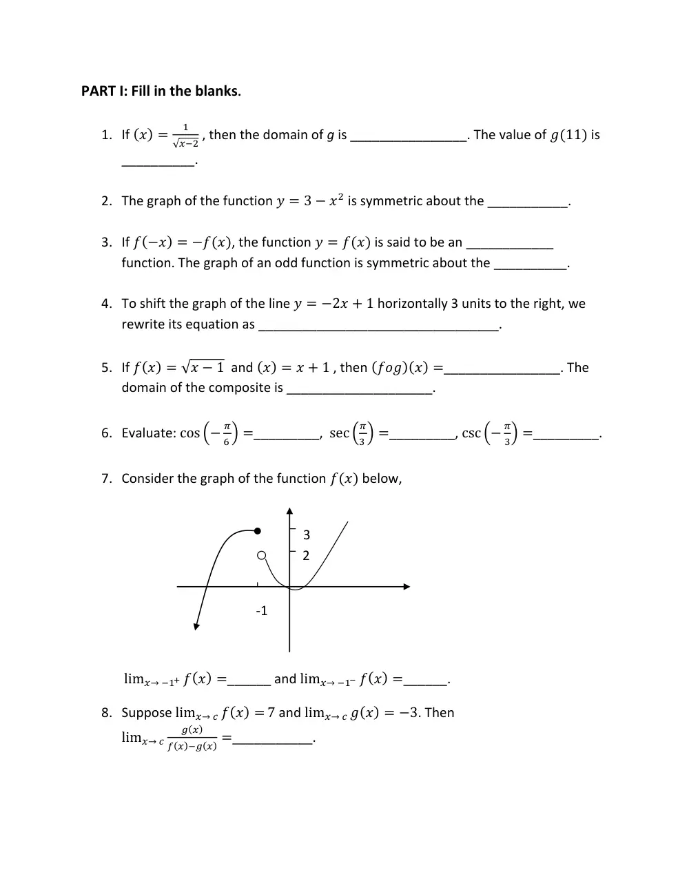 MATH 101 Exam 1, Fall 2010, page 2