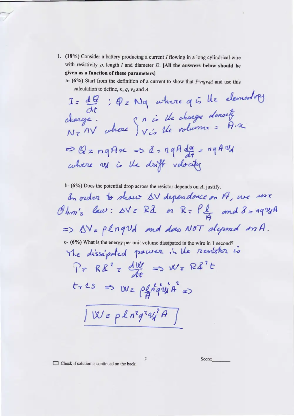 PHYS 211 Exam 2 with Solution, Fall 2011, page 2