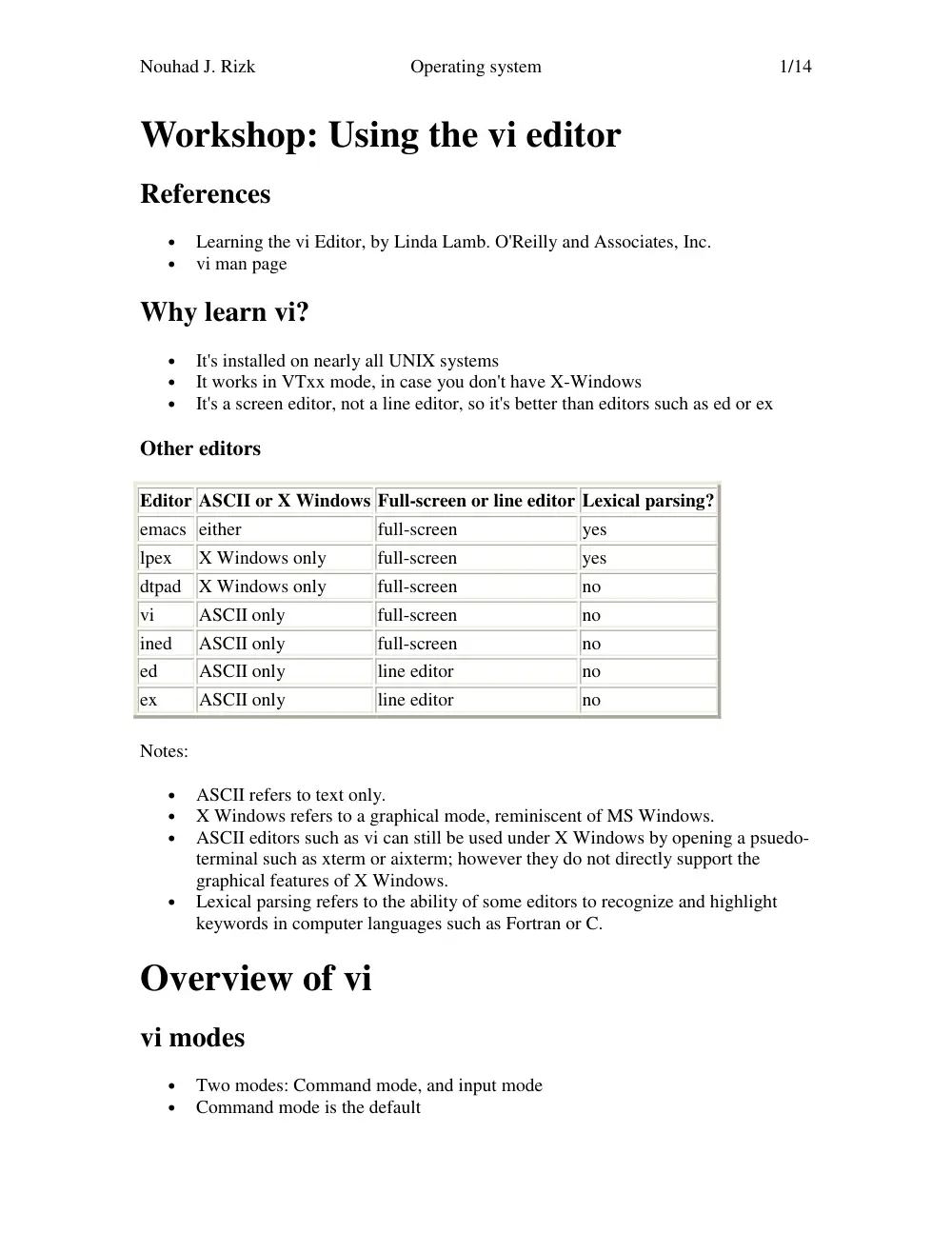 CSC 414 Tutorial, Spring 2003, page 1