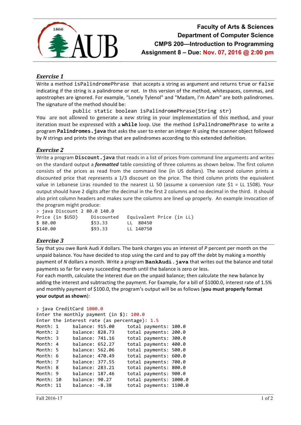 CMPS 200 Homework Assignment 8, Fall 2016, page 1