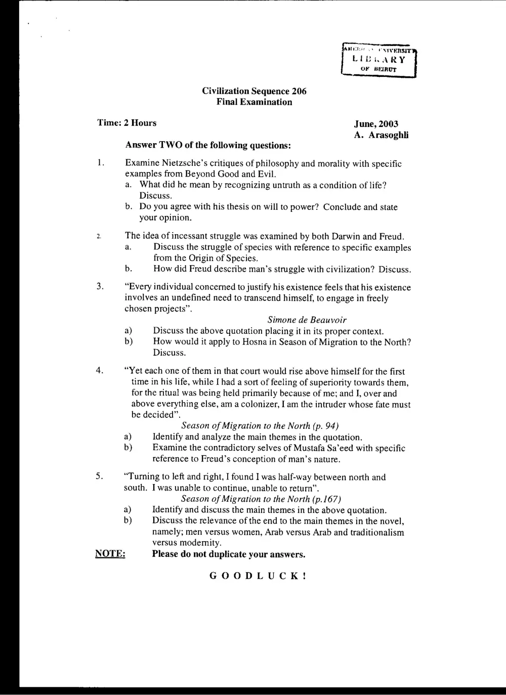 CVSP 206 Final, Spring 2003, page 1