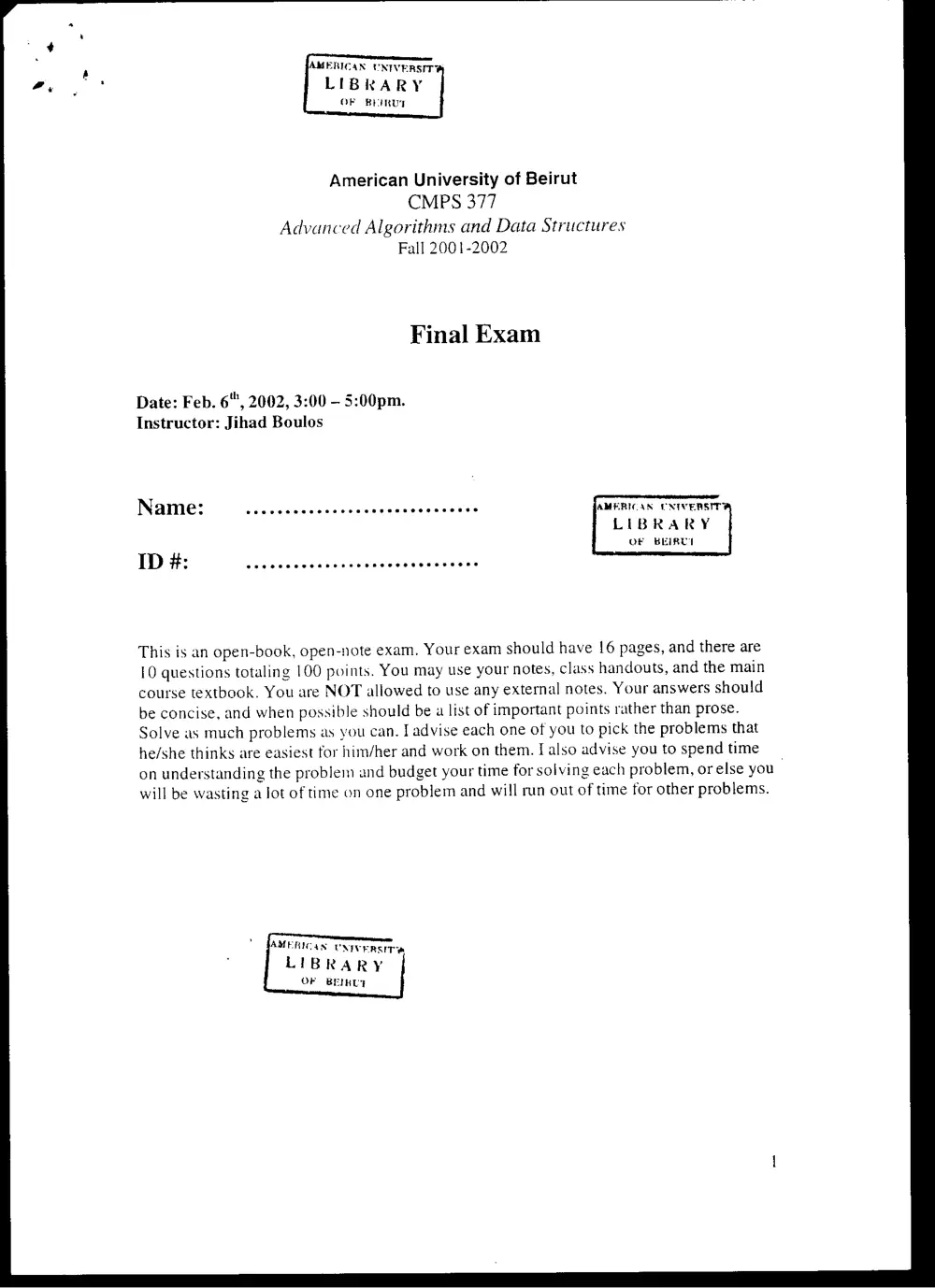 CMPS 377 Final, Fall 2001, page 1