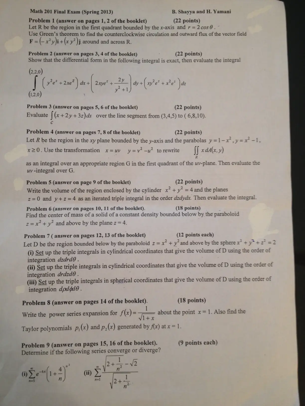MATH 201 Final, Spring 2013, page 1