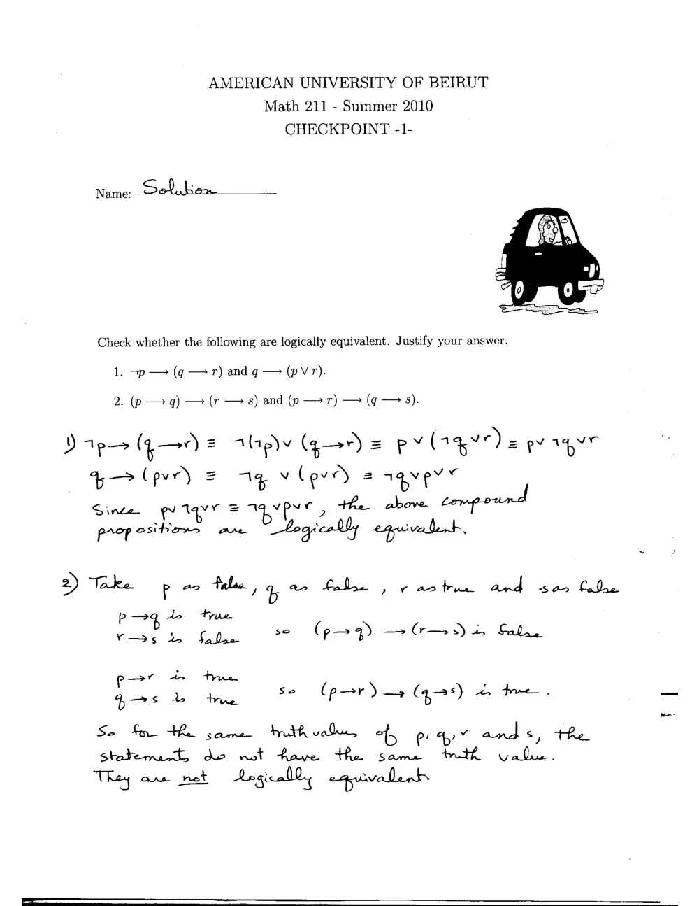 MATH 211 Drop Quiz Chapter 1, Fall 2011, page 1