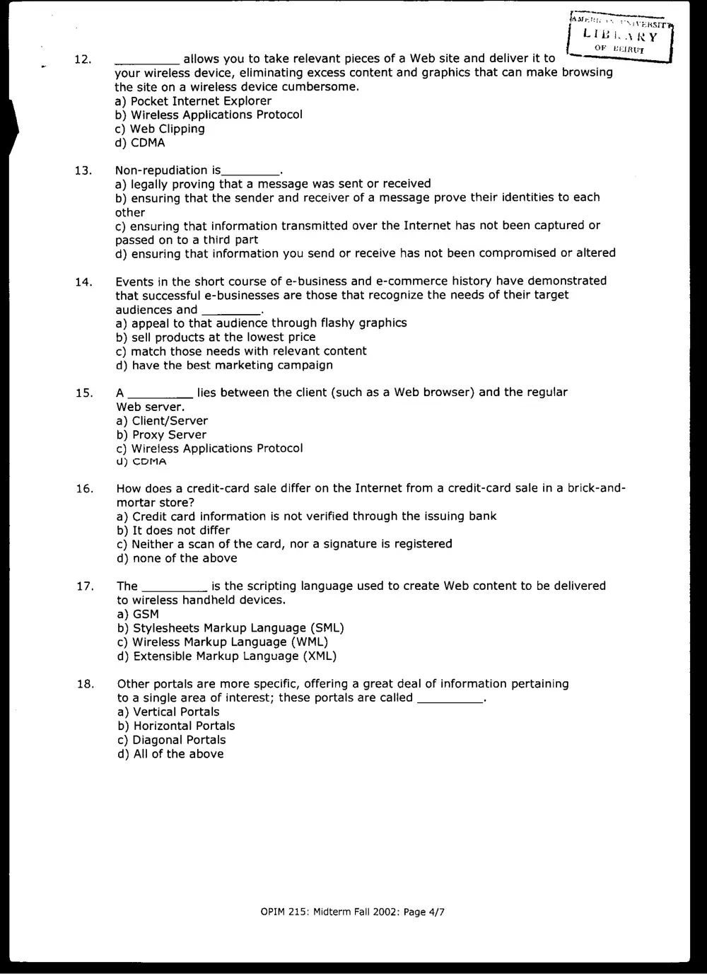 MIS 220 Midterm, Fall 2001, page 4