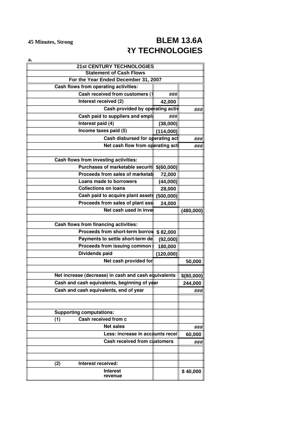 ACCT 210 Problems, Fall 2009, page 1