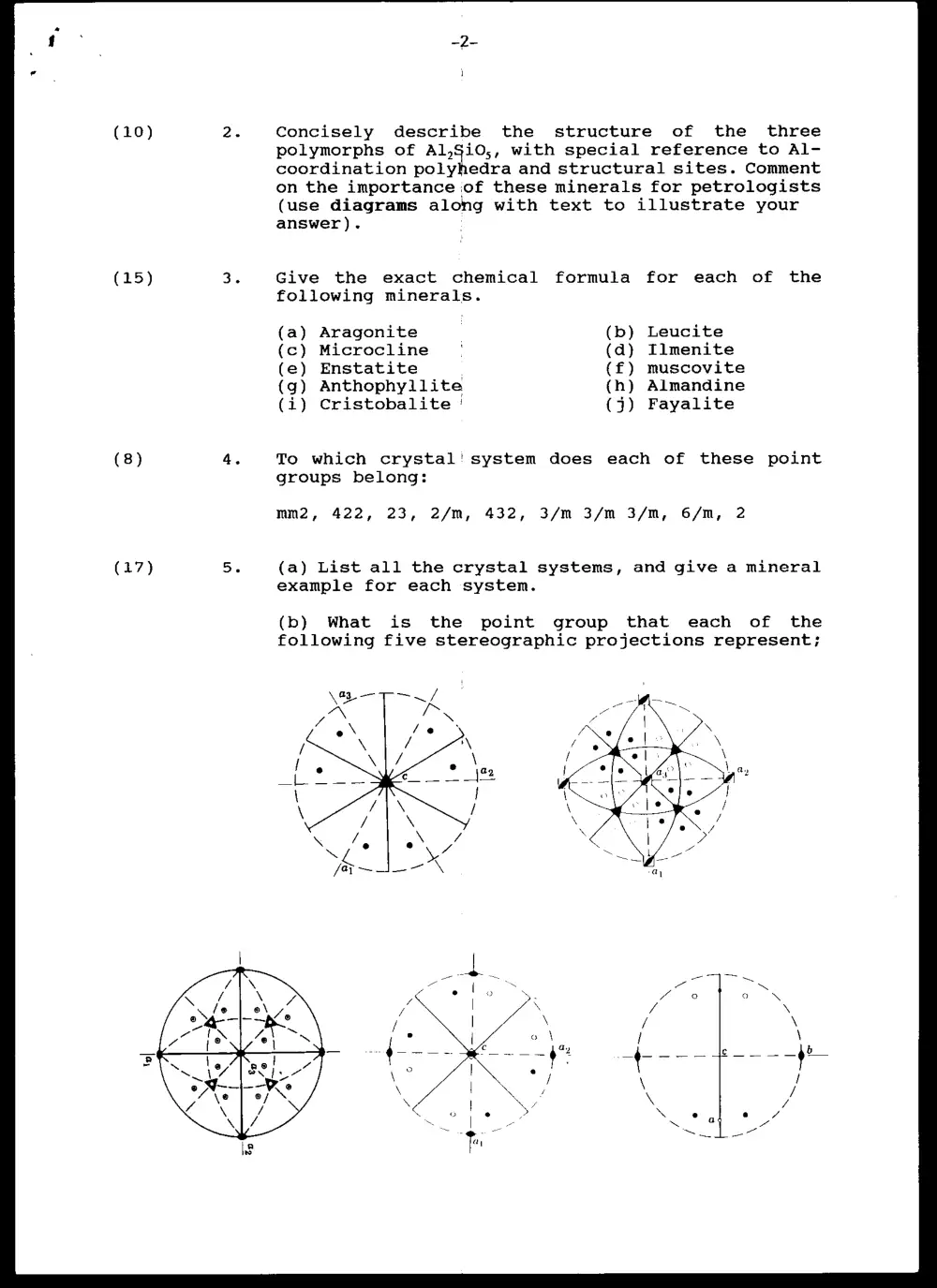 GEOL 211 Final, Spring 1998, page 2