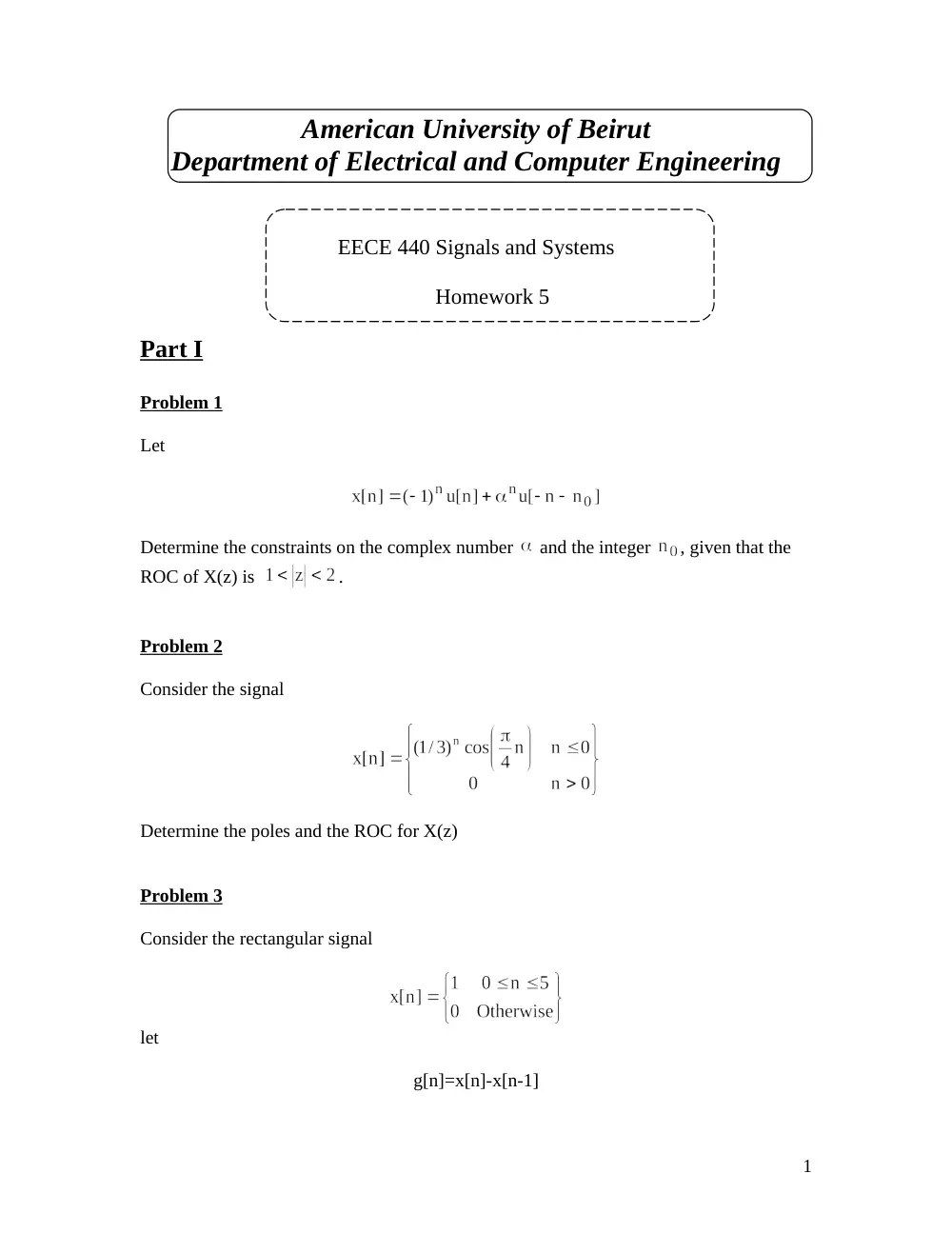 EECE 340 Homework, Spring 2008, page 1