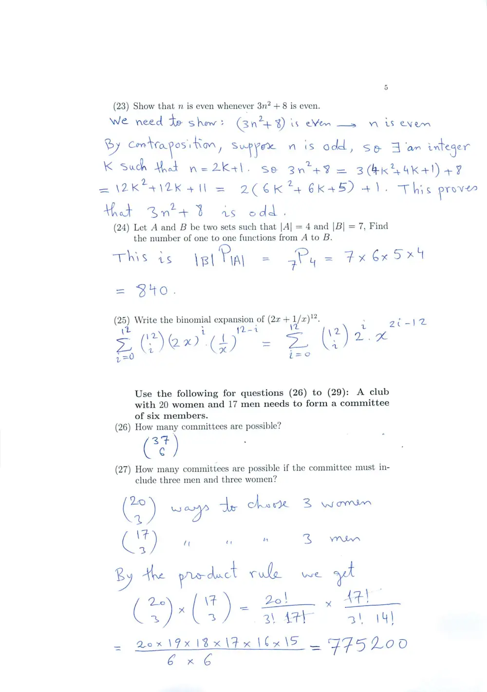 MATH 211 Final With Solution, Spring 2005, page 5