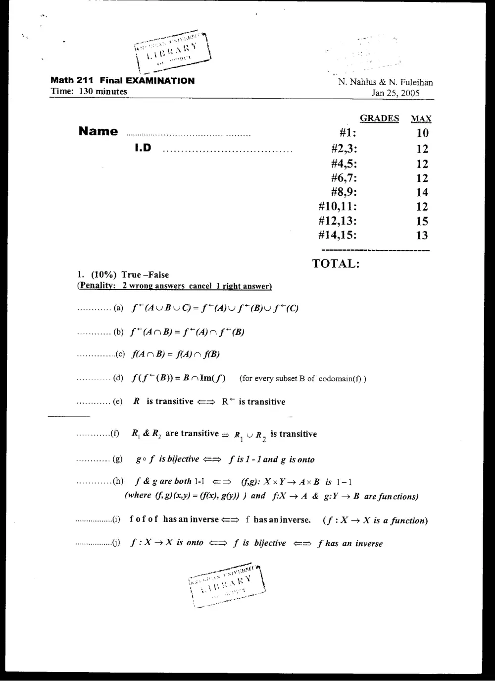 MATH 211 Final, Fall 2004, page 1