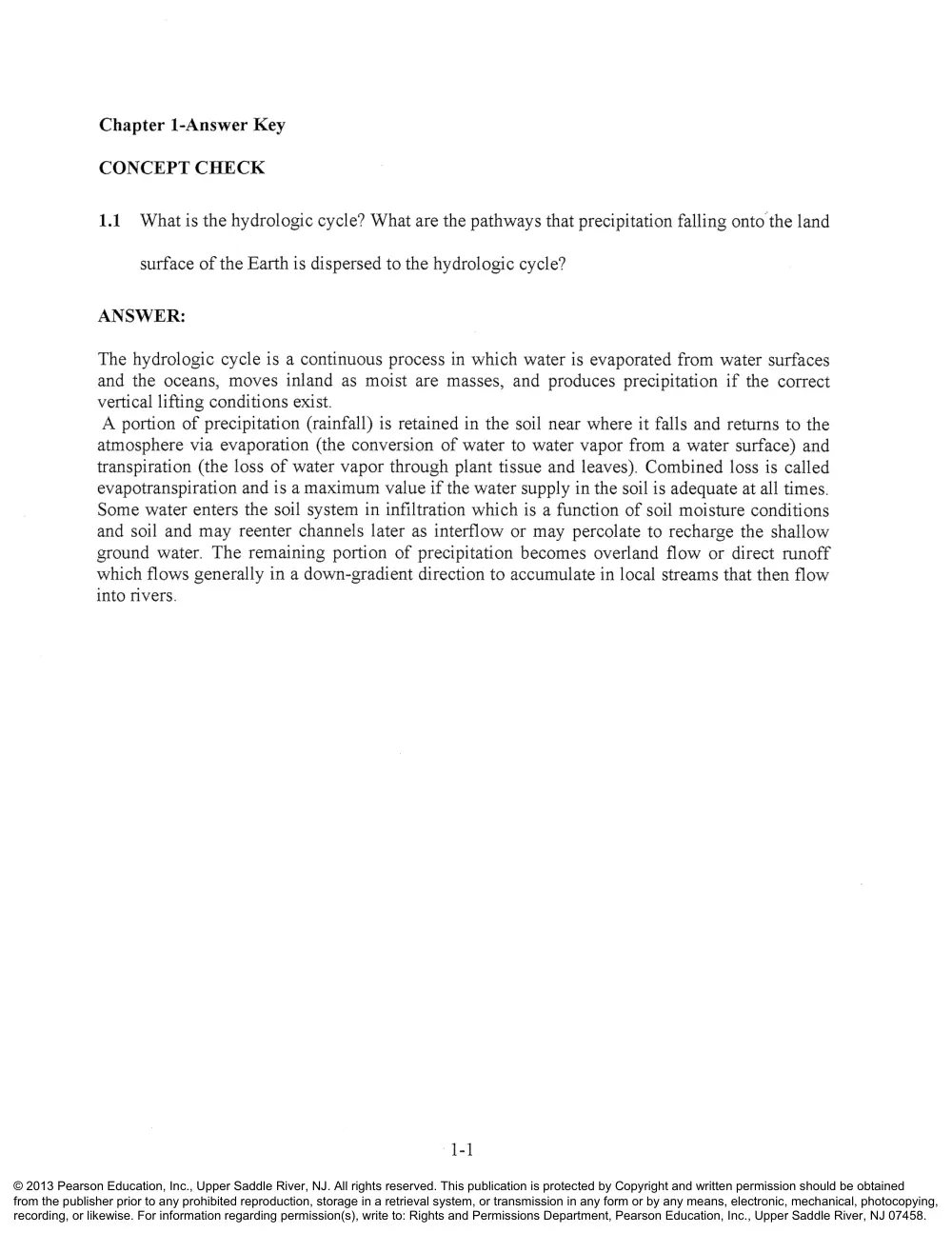 CIVE 441 Chapter 1 Solution, Fall 2015, page 1