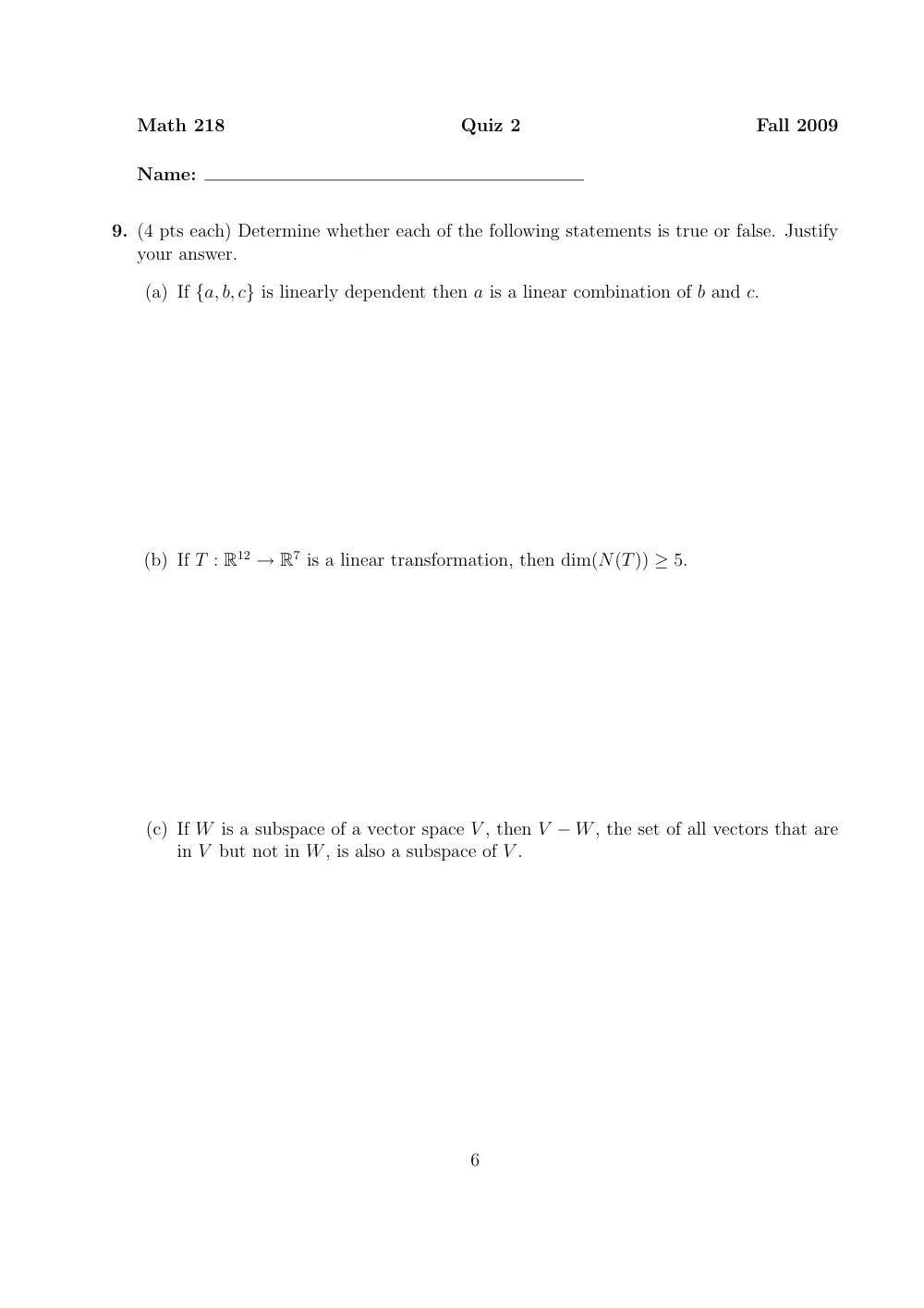 MATH 218 Exam 2, Fall 2014, page 6