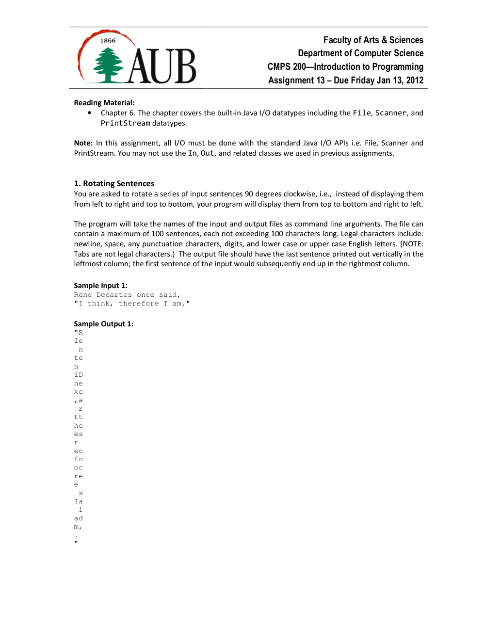 CMPS 200 Homework Assignment 13, Fall 2011, page 1