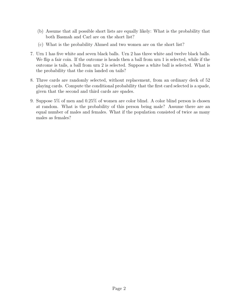 STAT 230 Problems Set 1, Fall 2012, page 2