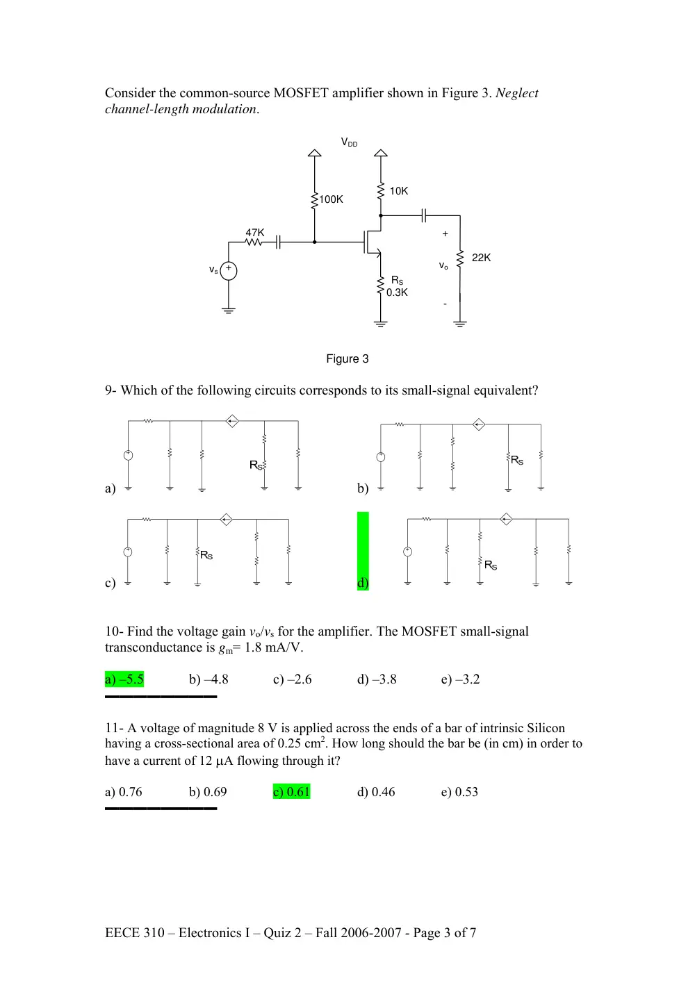 EECE 310 Exam 2, Fall 2006, page 3