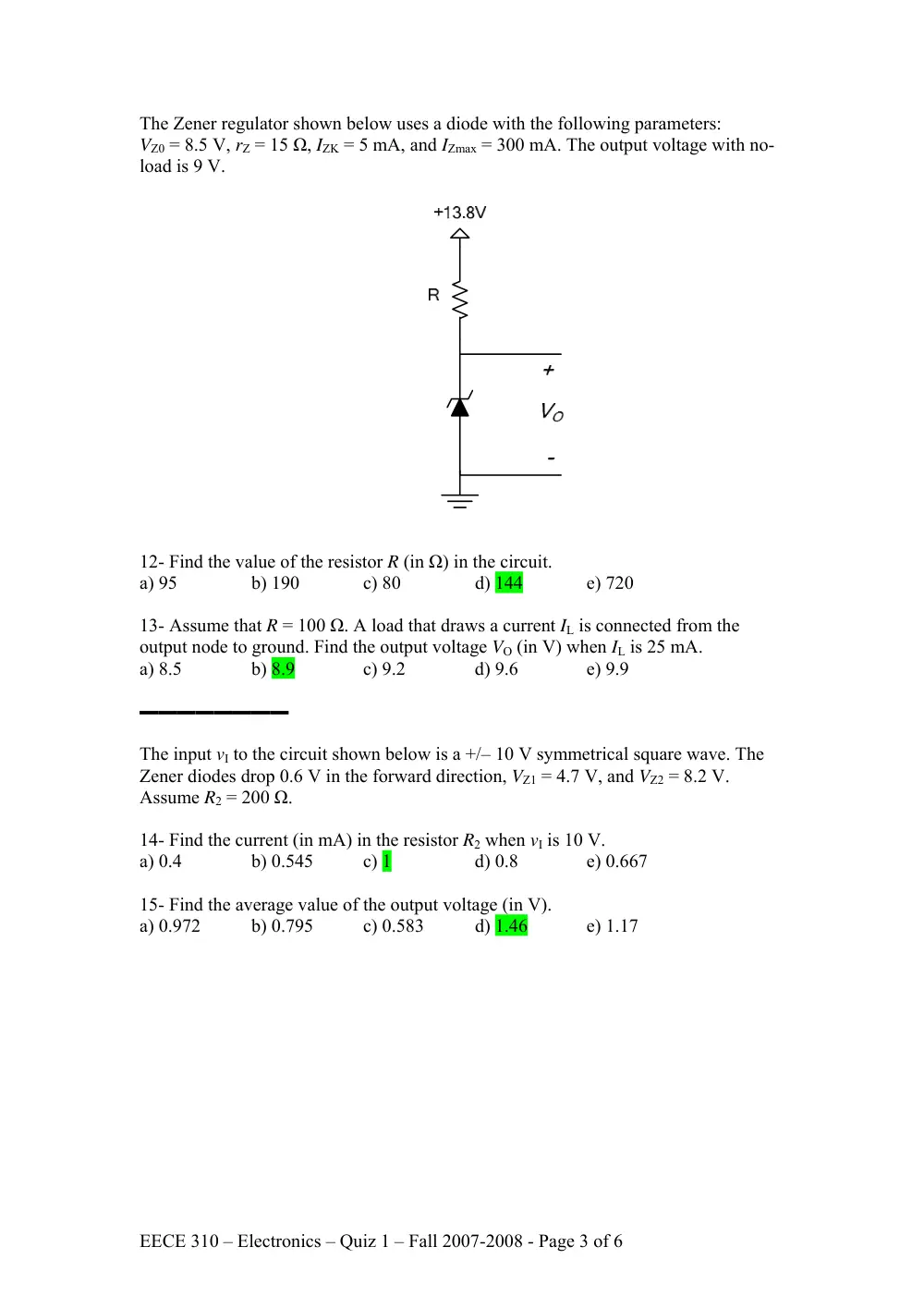 EECE 310 Exam 1, Fall 2007, page 3