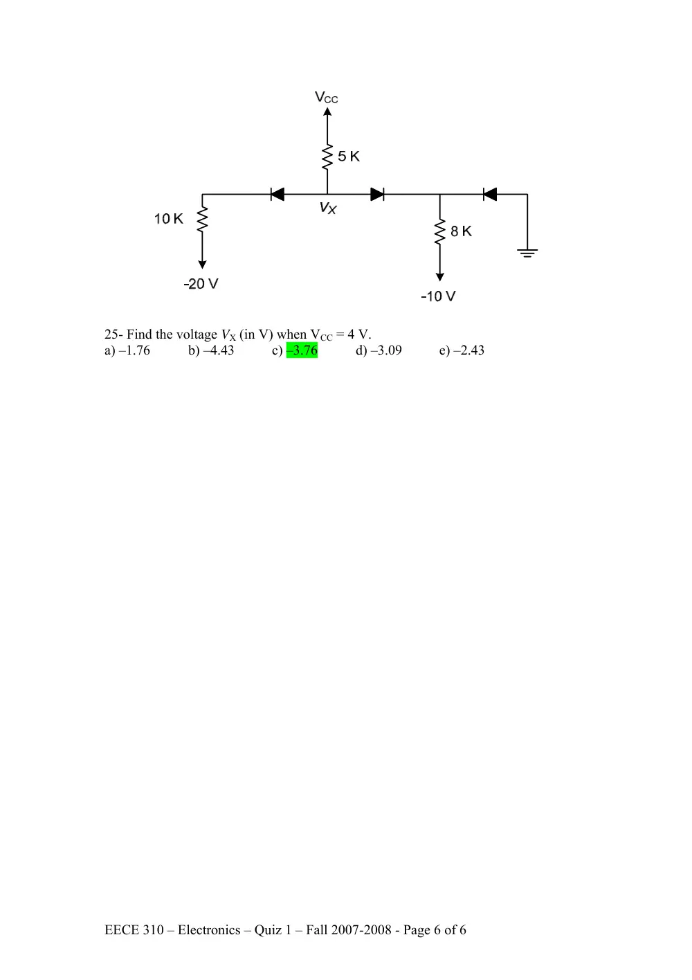 EECE 310 Exam 1, Fall 2007, page 6