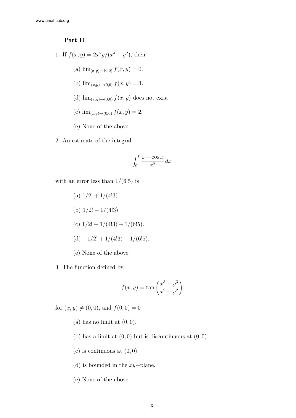 MATH 201 Final, Fall 2004, page 8