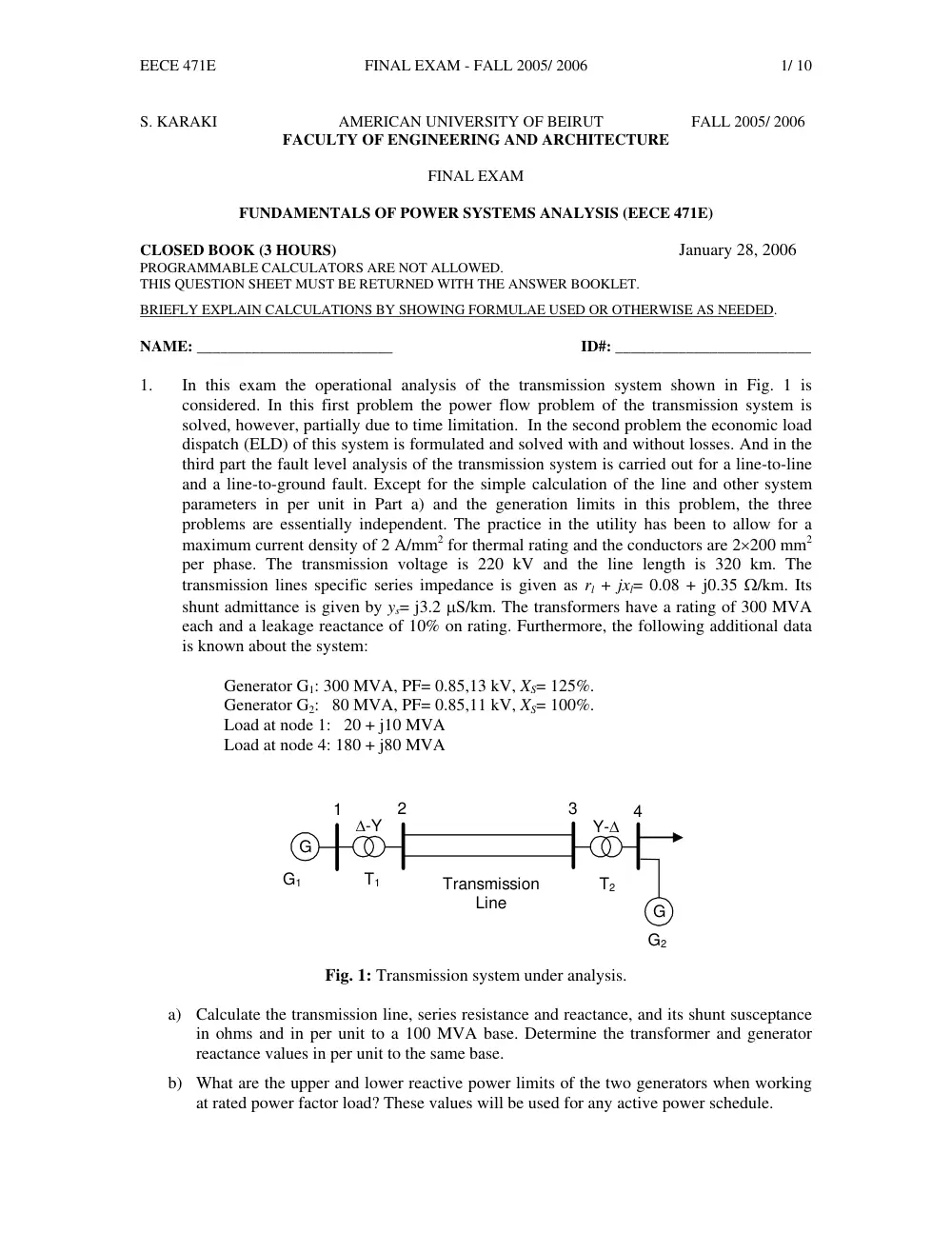 EECE 471 Final, Fall 2005, page 1