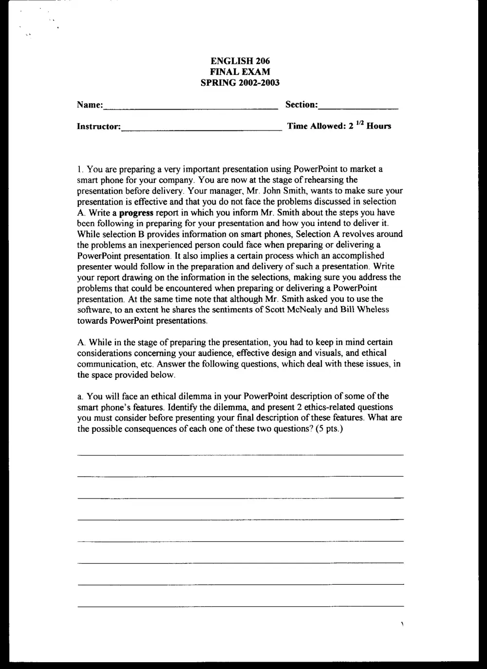 ENG 206 Final, Spring 2003, page 7