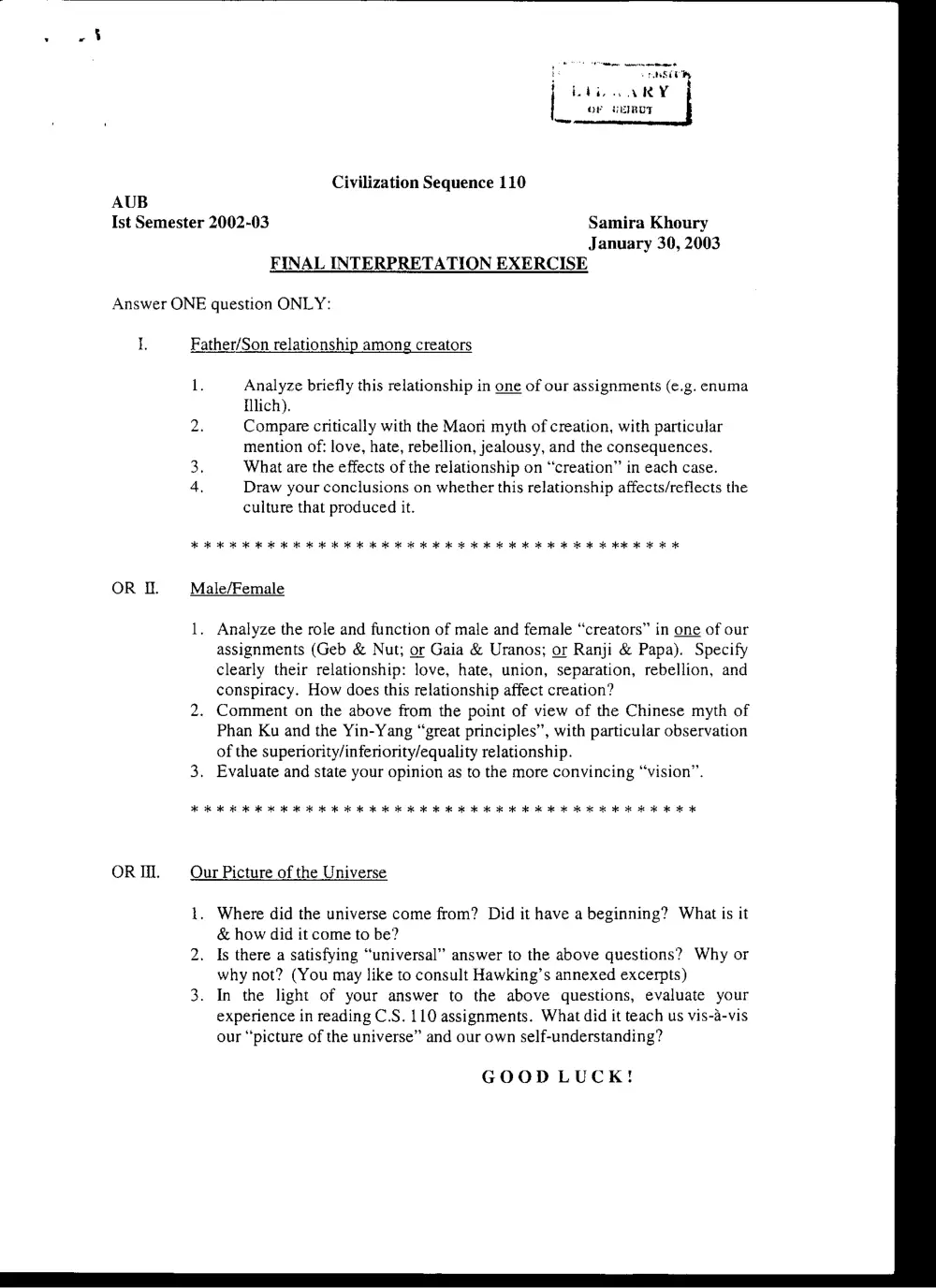 CVSP 110 Final, Fall 2002, page 1