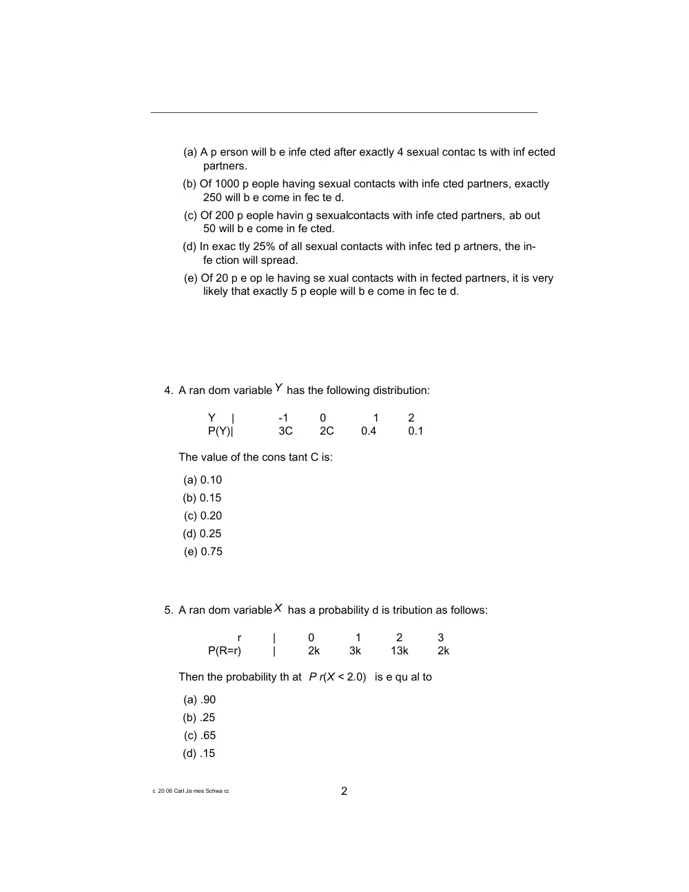 STAT 210 Problems Probability, Fall 2014, page 2