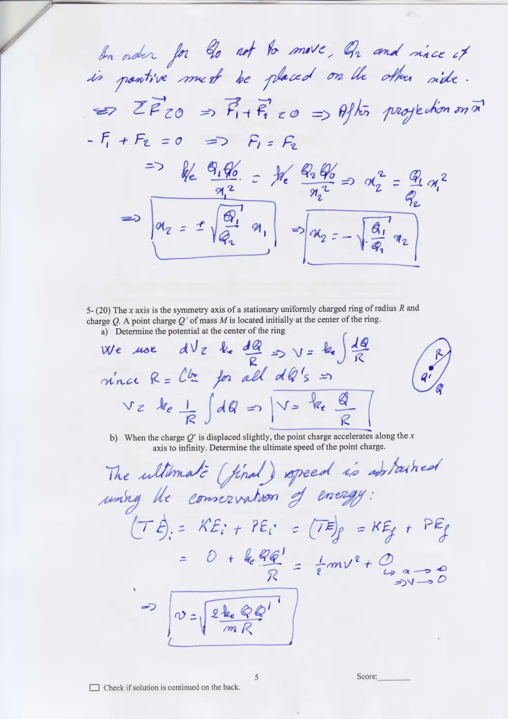 PHYS 211 Exam 1 with Solution, Spring 2013, page 5