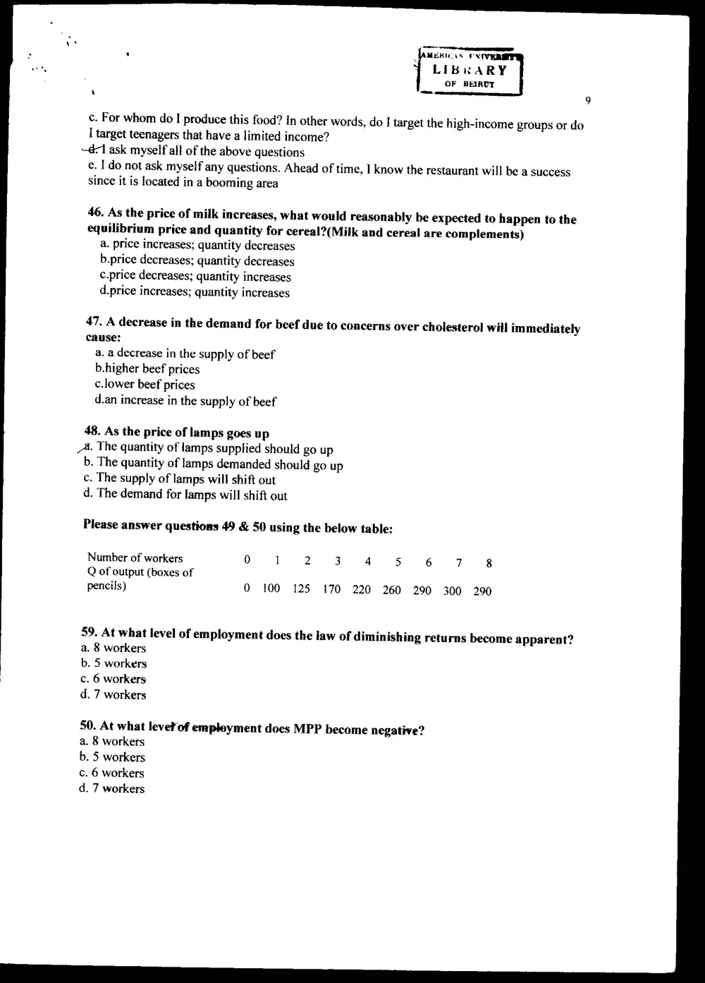 ECON 103 Exam, Fall 2002, page 9