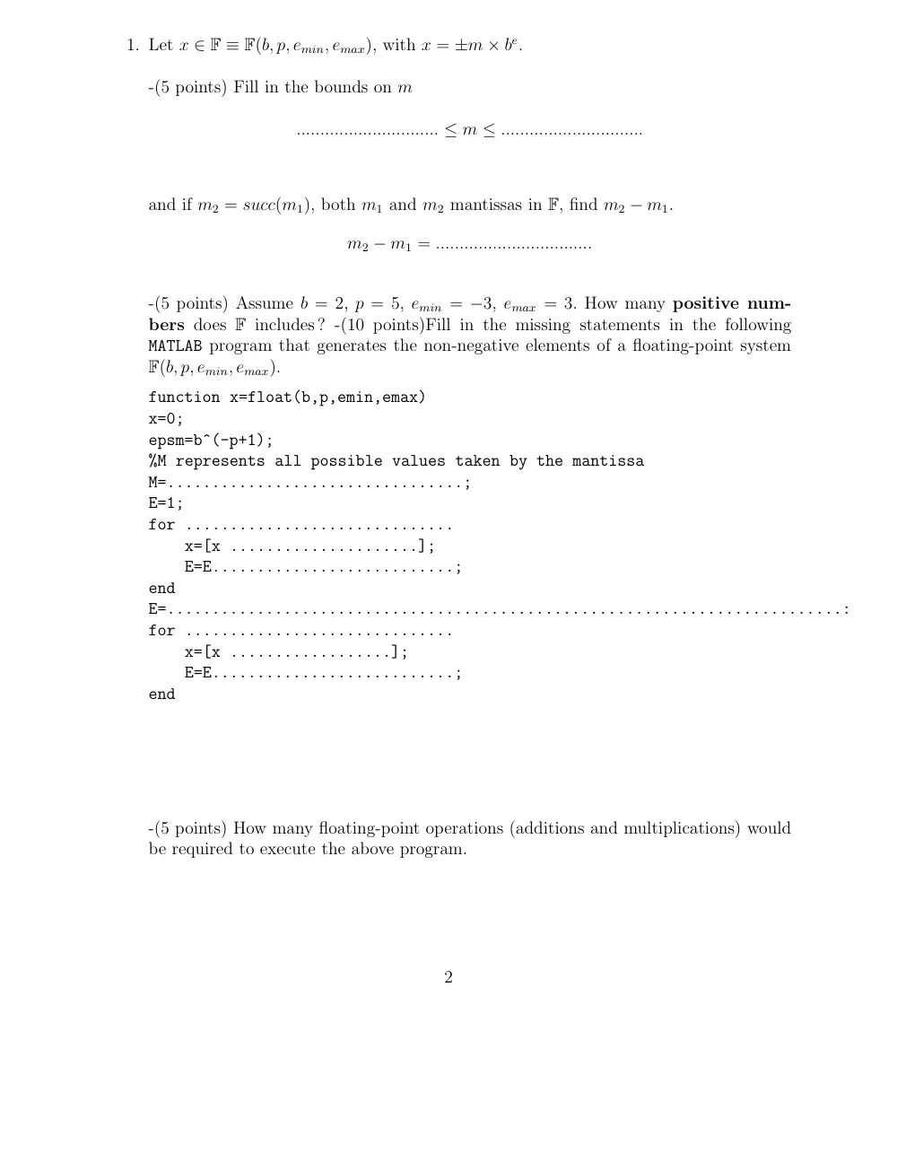 MATH 251 Exam 2 Multiple Previouses, Fall 2015, page 2