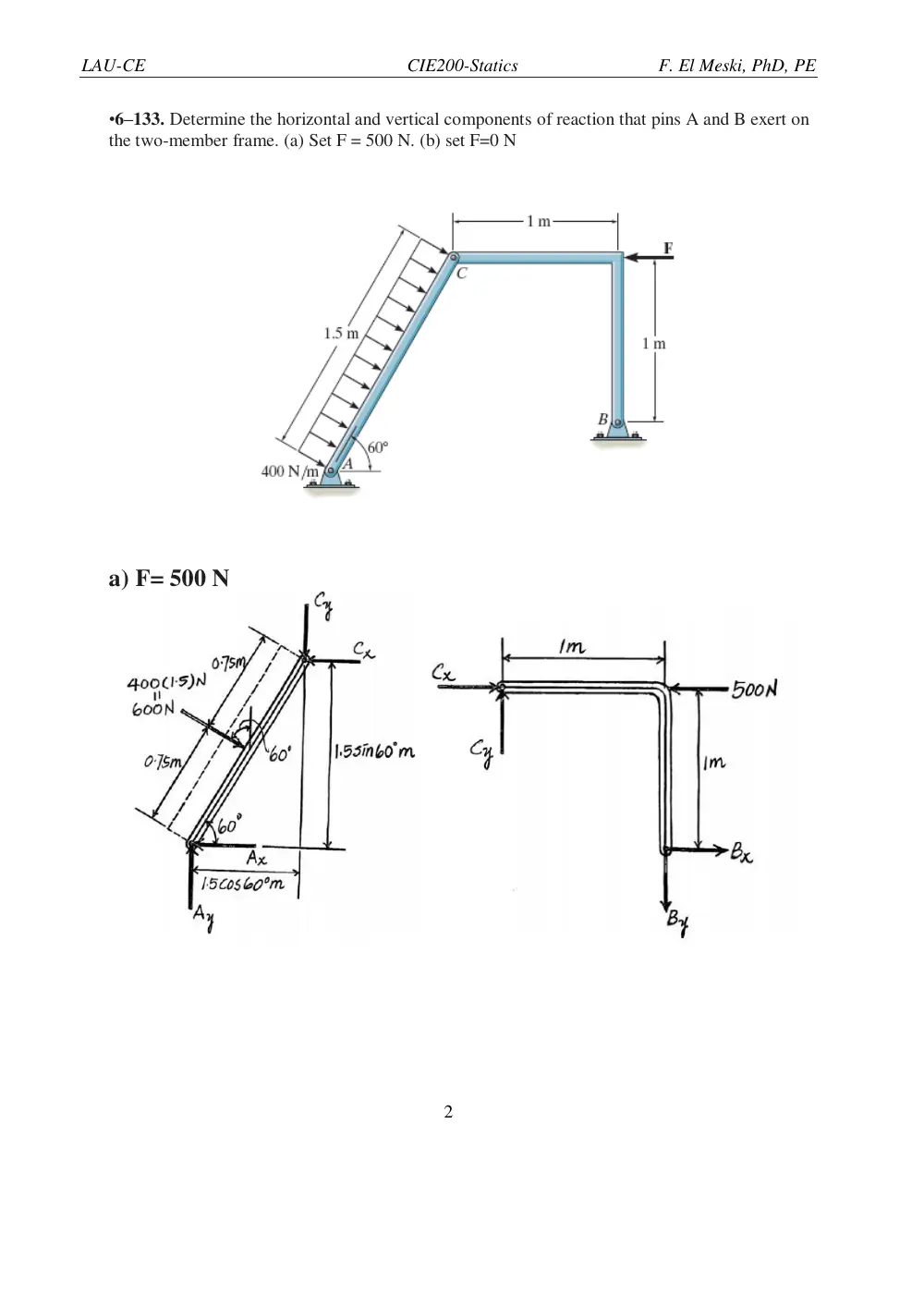 CIE 200 Homework 5 Frames Solution, Fall 2016, page 2