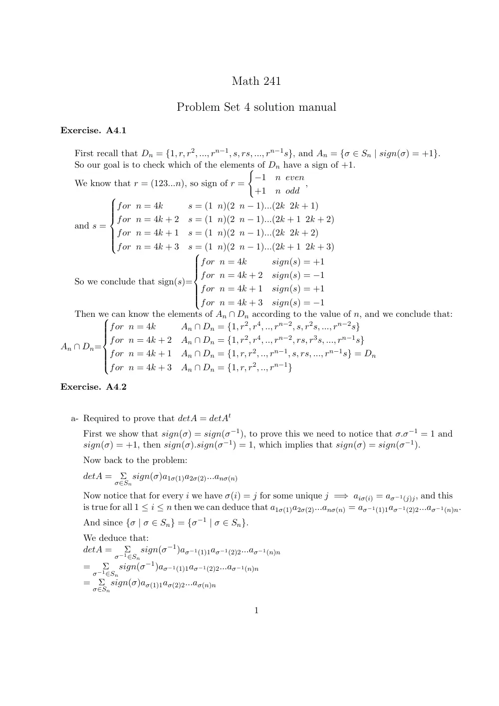 MATH 241 Homework 4, Fall 2011, page 1
