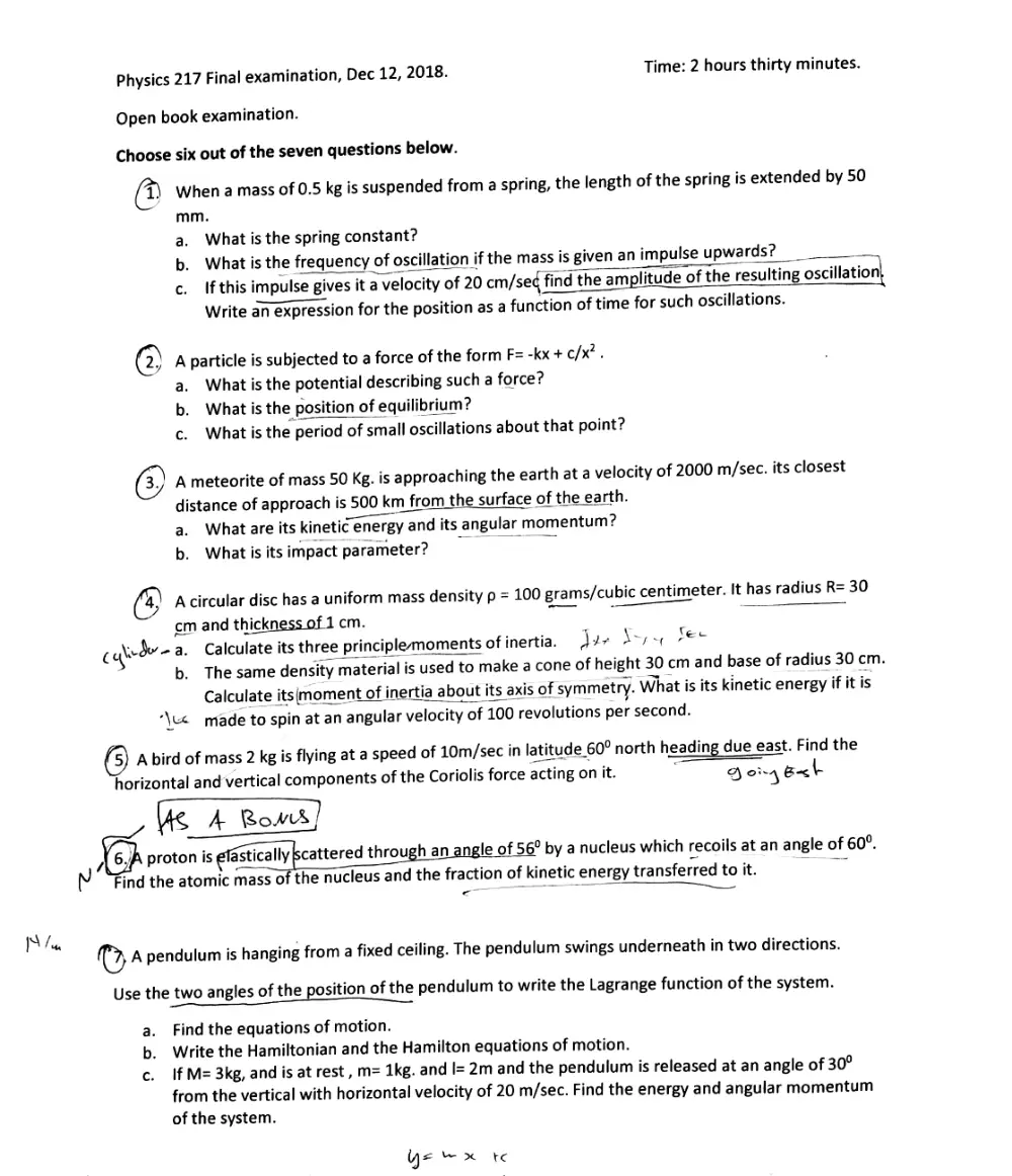 PHYS 217 Final, Fall 2018, page 1