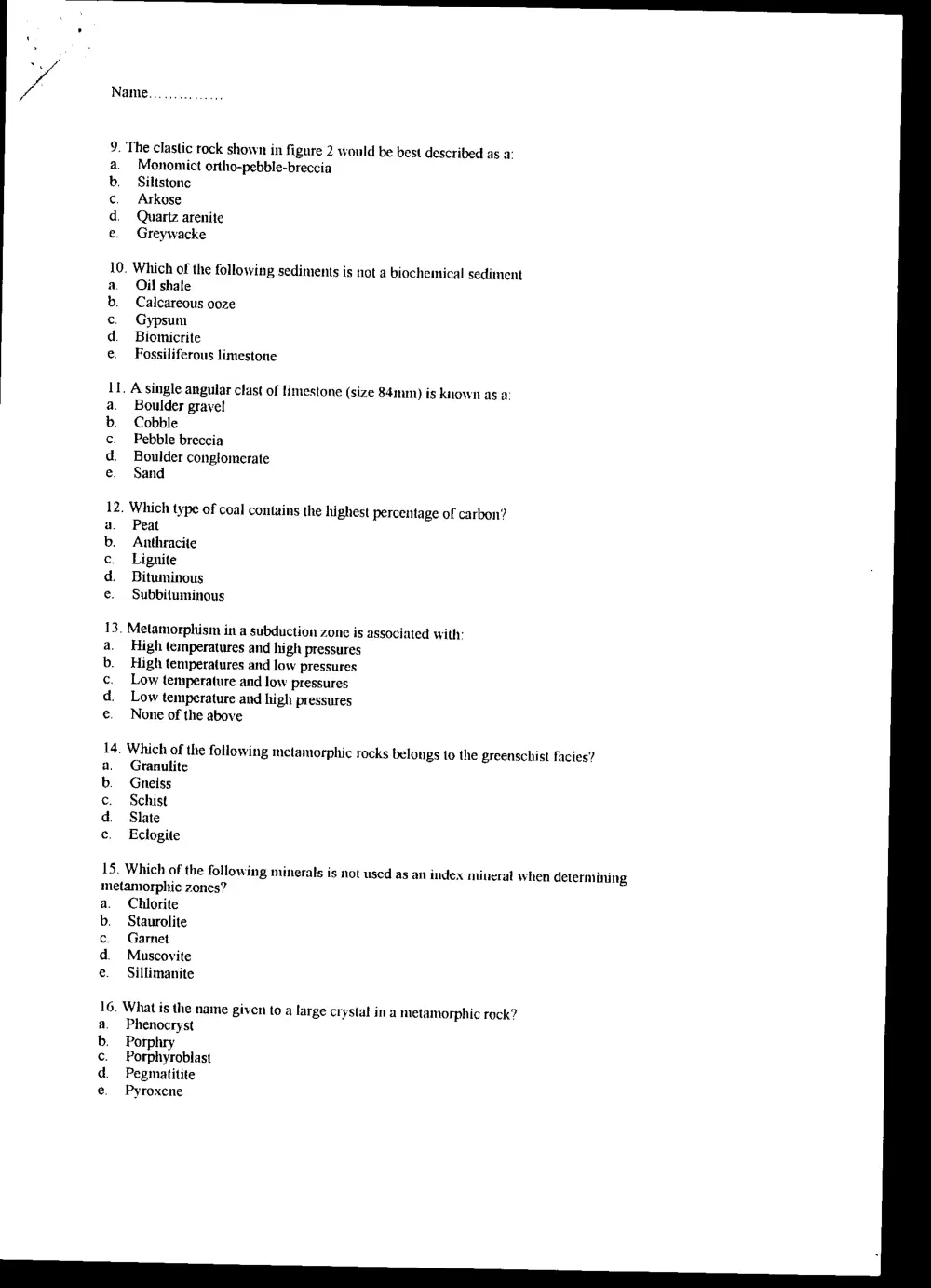 GEOL 201 Final, Fall 1998, page 3