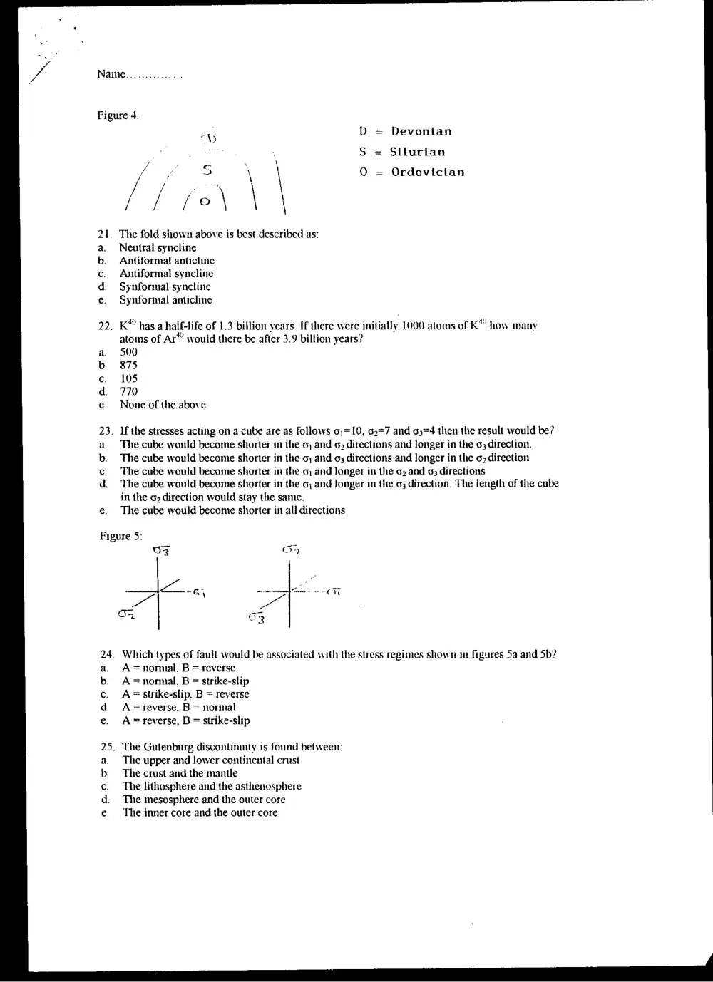 GEOL 201 Final, Fall 1998, page 5
