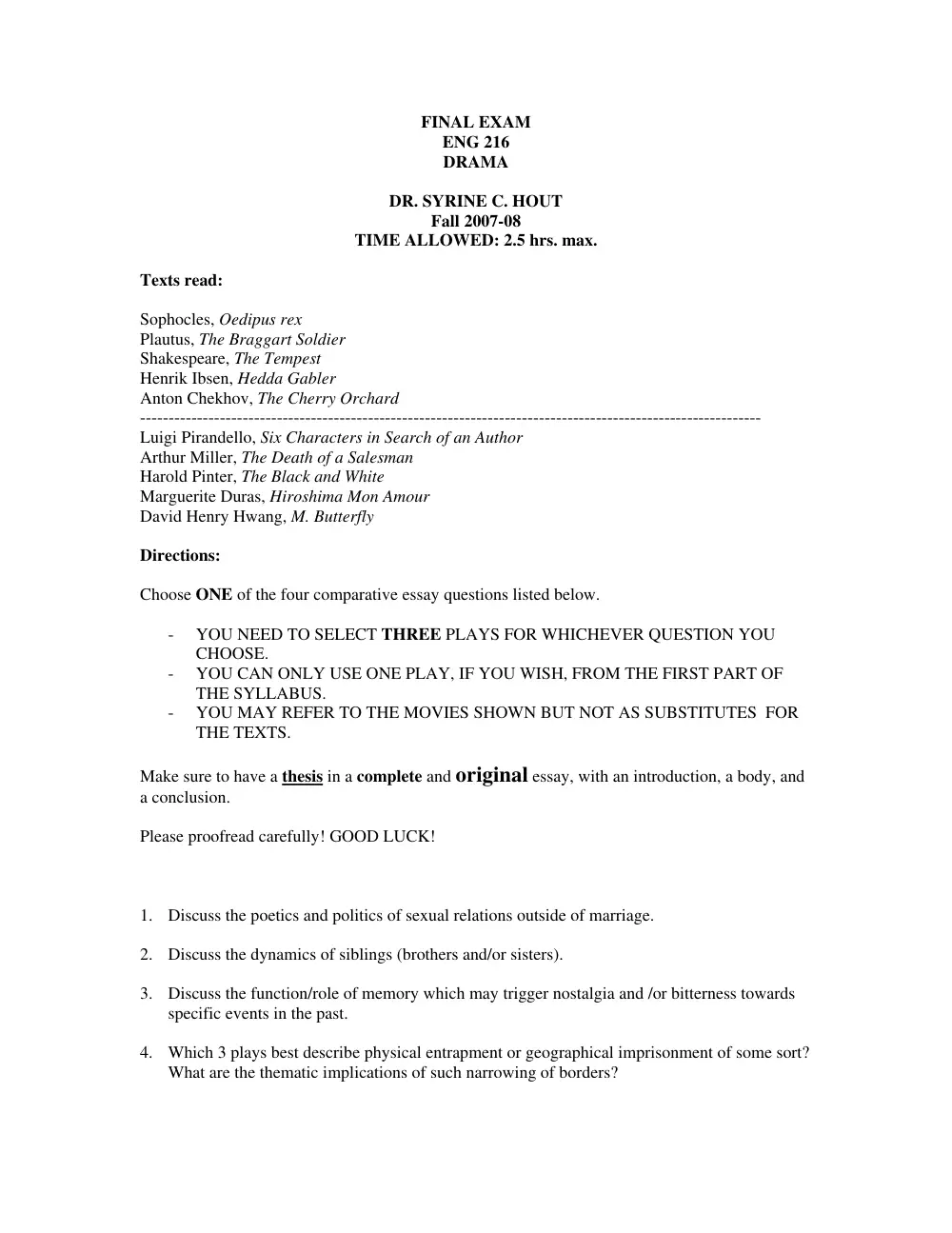 ENG 216 Final, Fall 2007, page 1