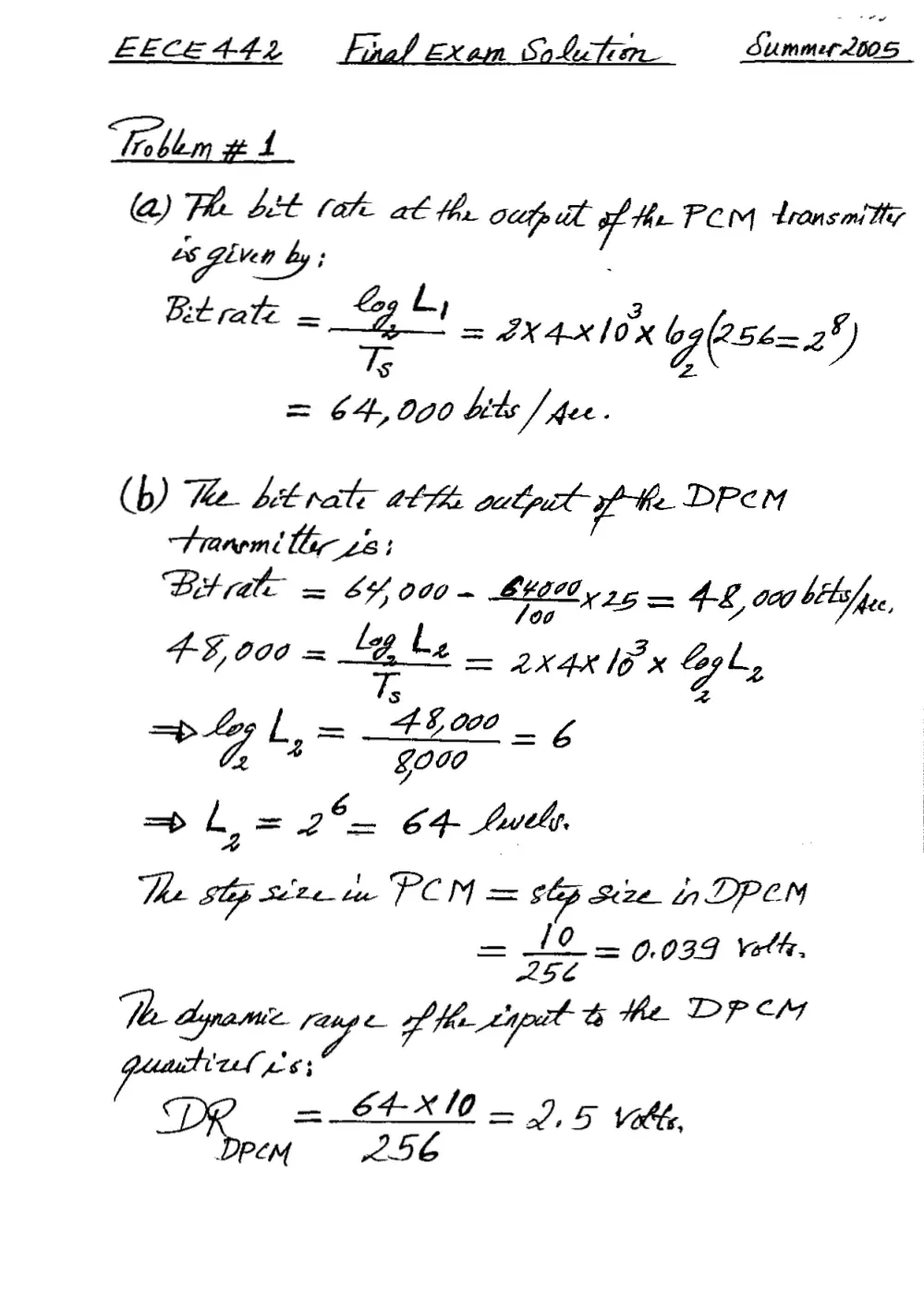 EECE 442 Final, Summer 2005, page 1