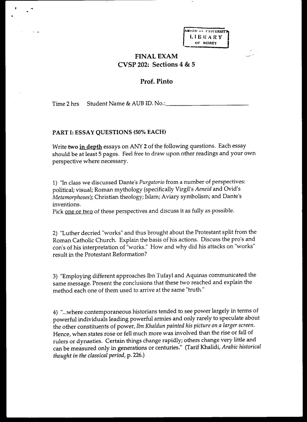 CVSP 202 Final, Spring 2003, page 1