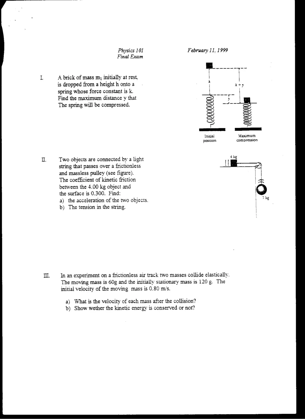 PHYS 101 Final, Fall 1998, page 4