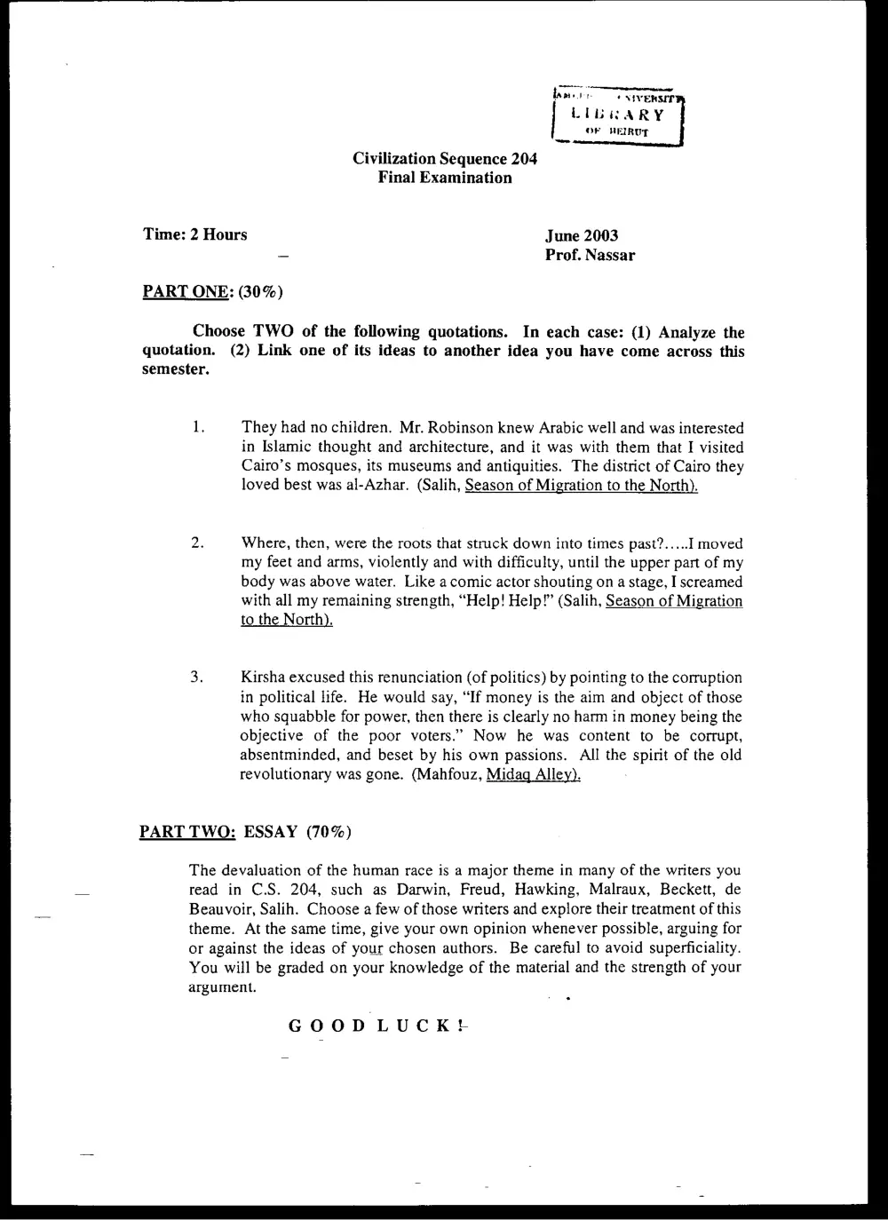 CVSP 204 Final, Spring 2003, page 1