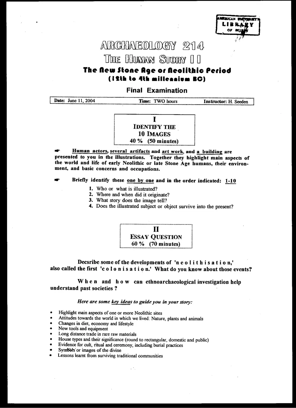 AROL 214 Final, Spring 2004, page 1